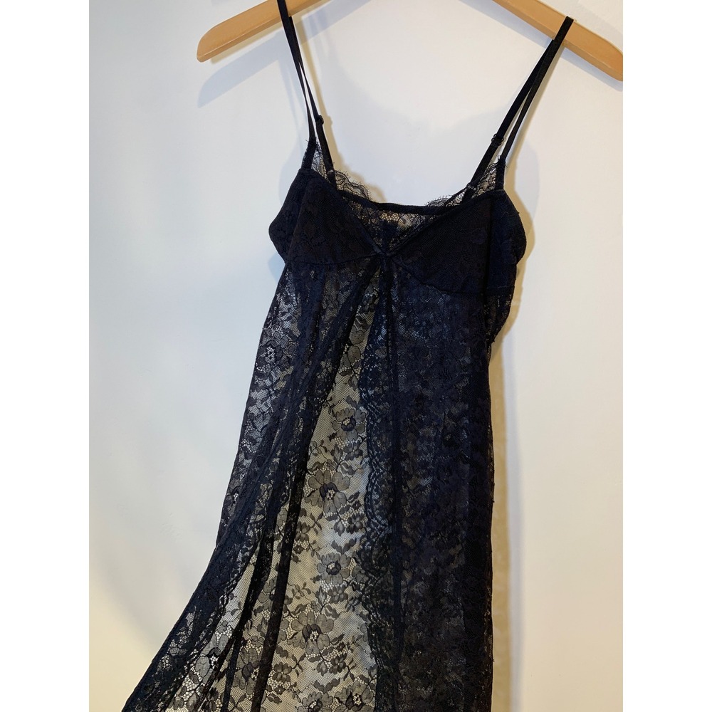 Whimsigoth Floral Lace Slip Dress S Sheer Coquette‎ fairy grunge Romantic Women - Picture 4 of 7